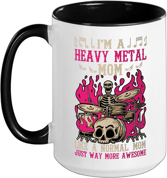 Heavy Metal Mom Like Normal Mom More Awesome Ceramic Mug