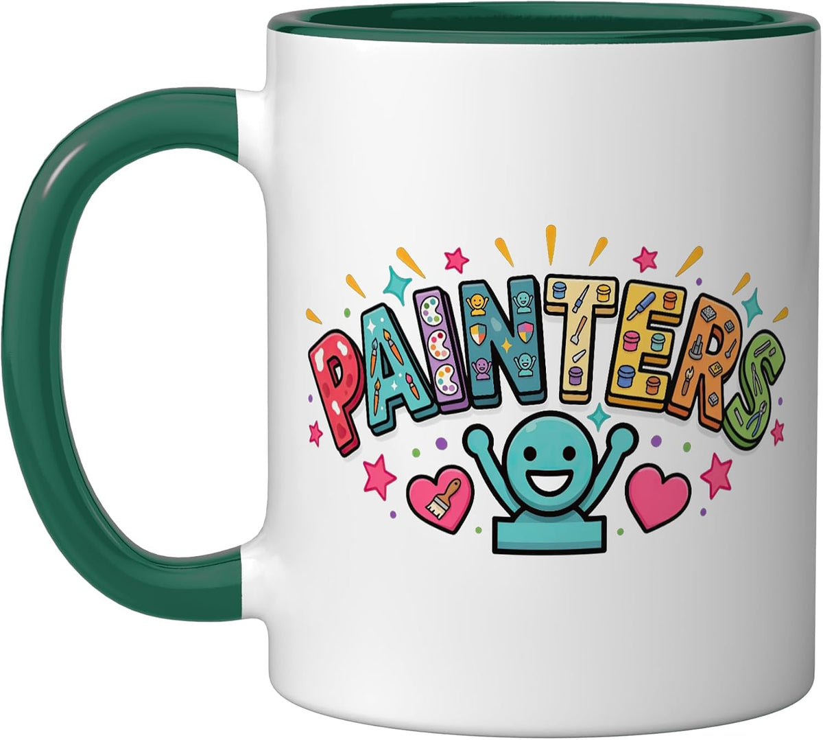 Colorful Painters Lettering Paint Palette Painter Ceramic Mug