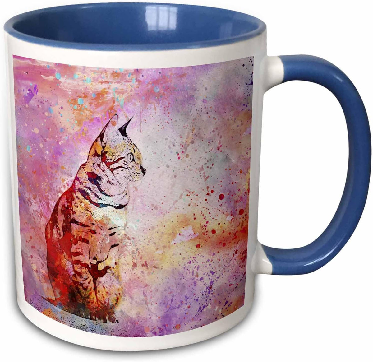 Watercolor Cat Illustration Animals Ceramic Mug