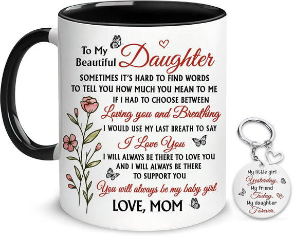 To My Daughter Love Poem From Mom Butterfly Ceramic Mug
