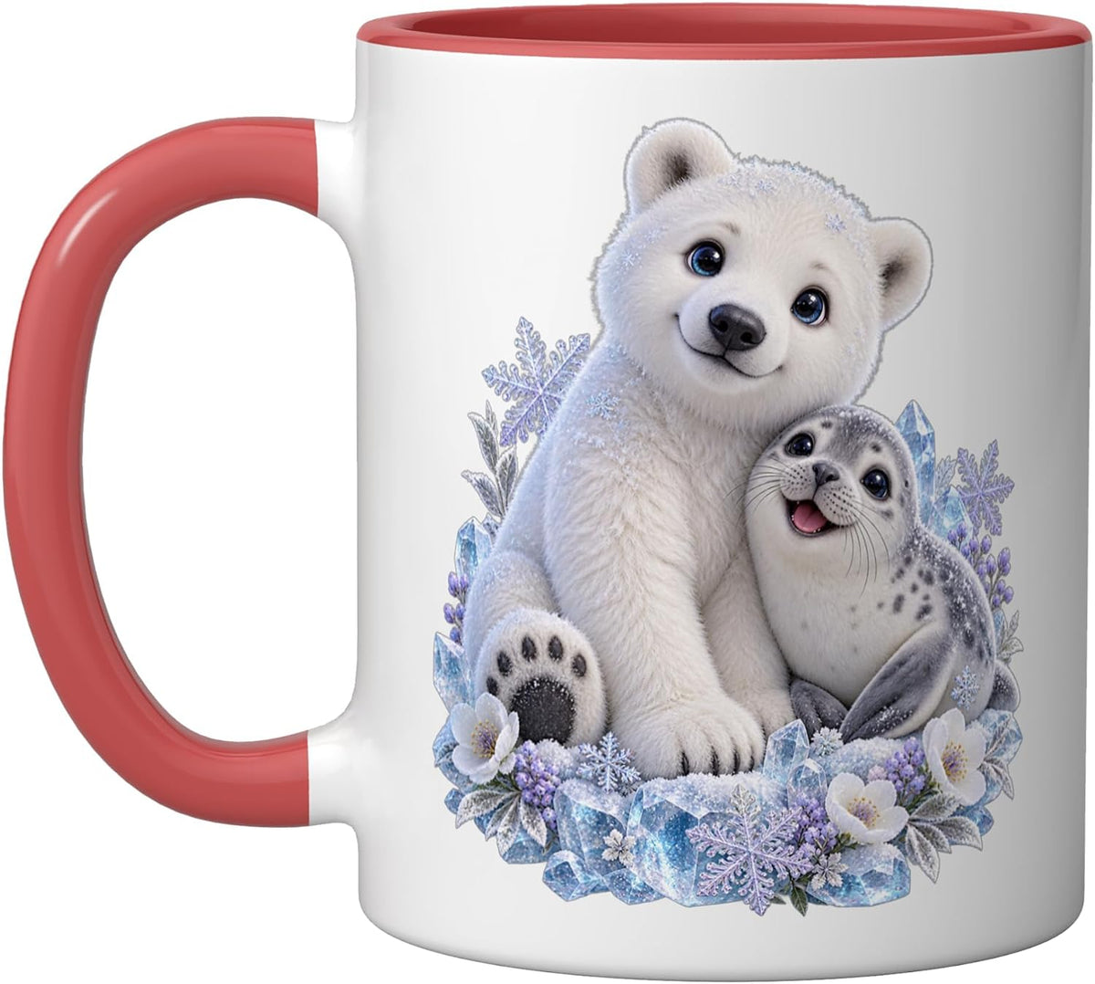 Cute Pola Bear Design Baby Robbe And Polar Bear Ceramic Mug