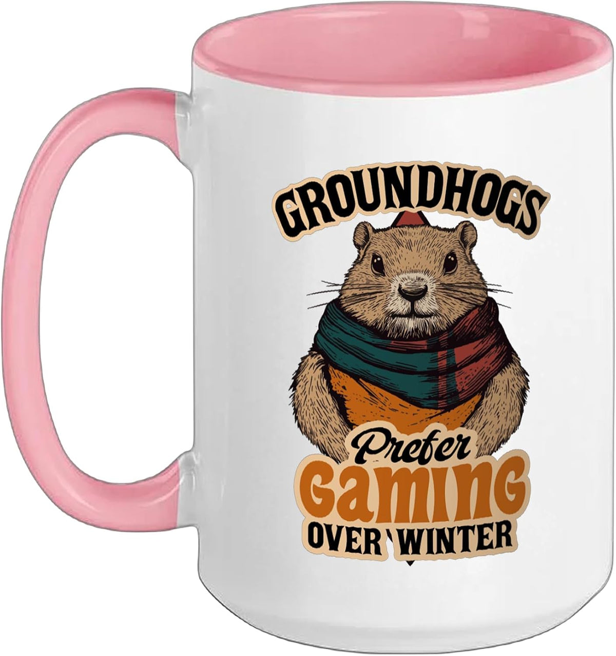 Groundhogs Prefer Gaming Over Winter February Ceramic Mug