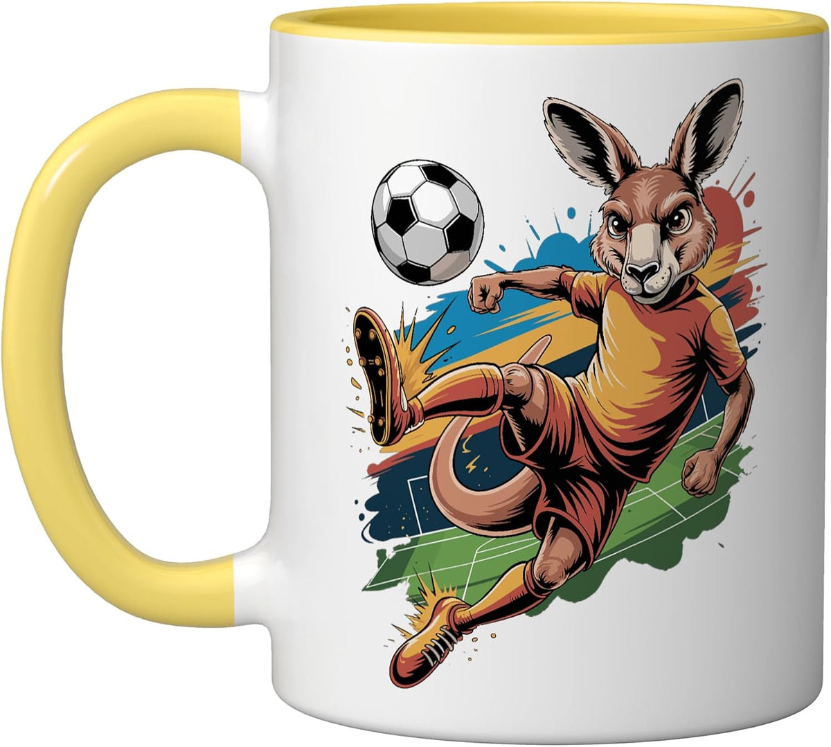 Soccer Kangaroo Pop Arts Ceramic Mug