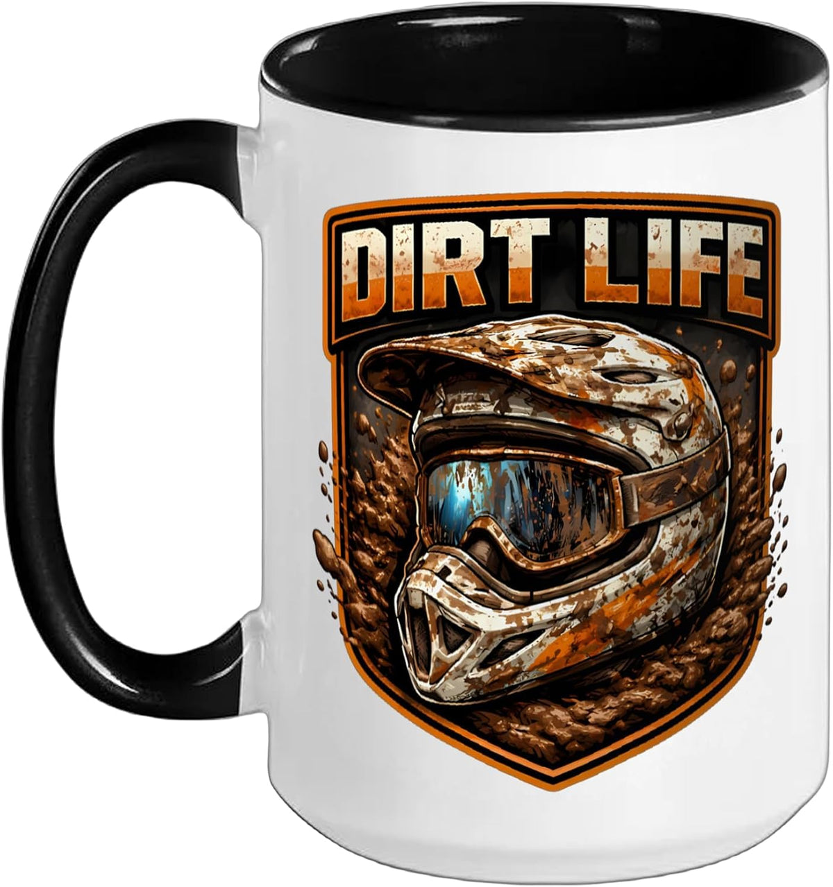 Dirt Life Muddy Motocross Helmet Motorbike Rider Dirtbike Ceramic Mug