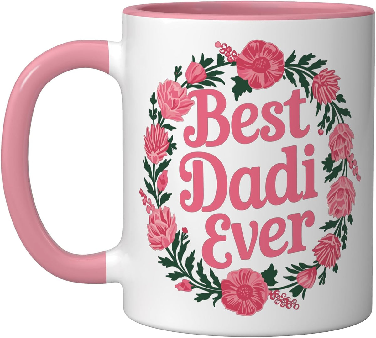 Best Dadi Ever Indian Grandma Family Mothers Day Floral Ceramic Mug