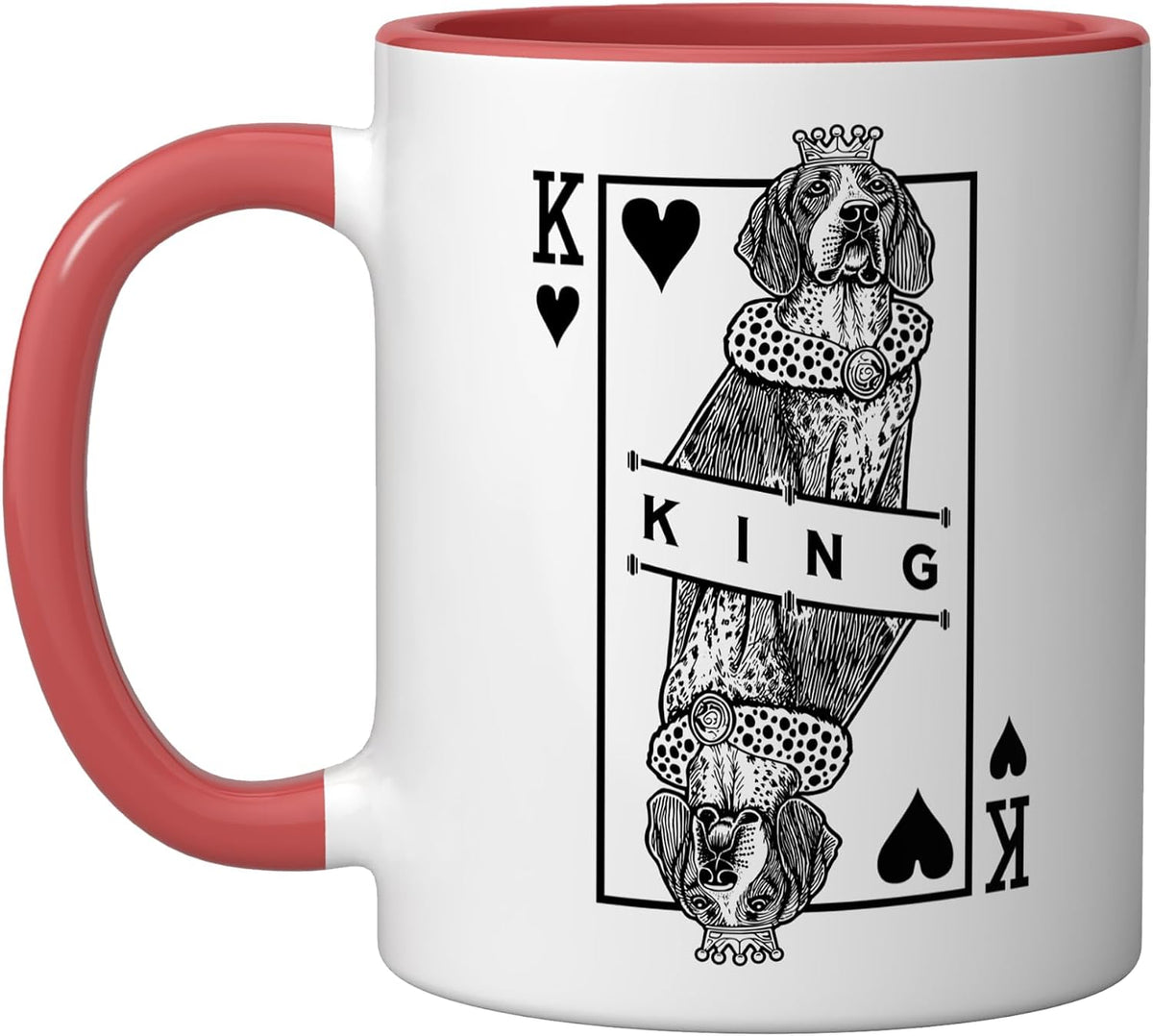 American English Coonhound King Of Hearts Redtick Dog Ceramic Mug