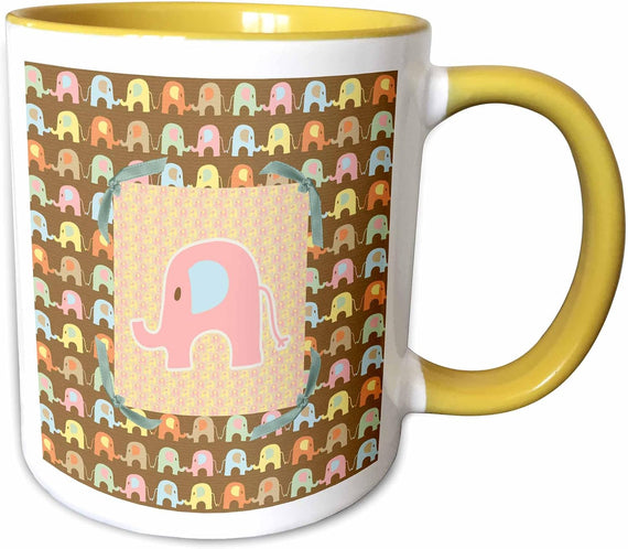 Large Elephant On Elephant Background Tied With Ribbon Ceramic Mug