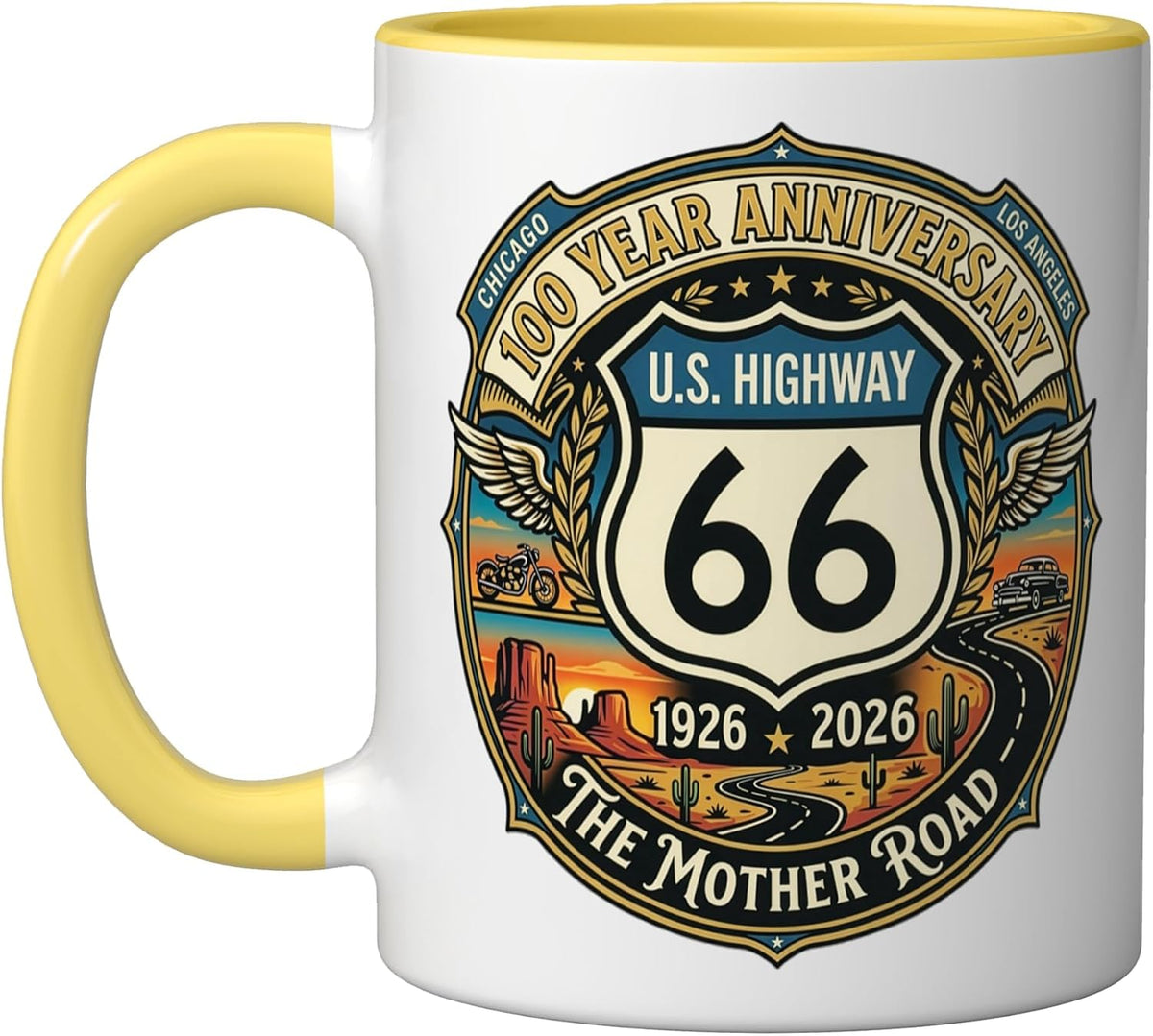 Vintage Highway 66 100 Year Centennial Anniversary Ceramic Mug