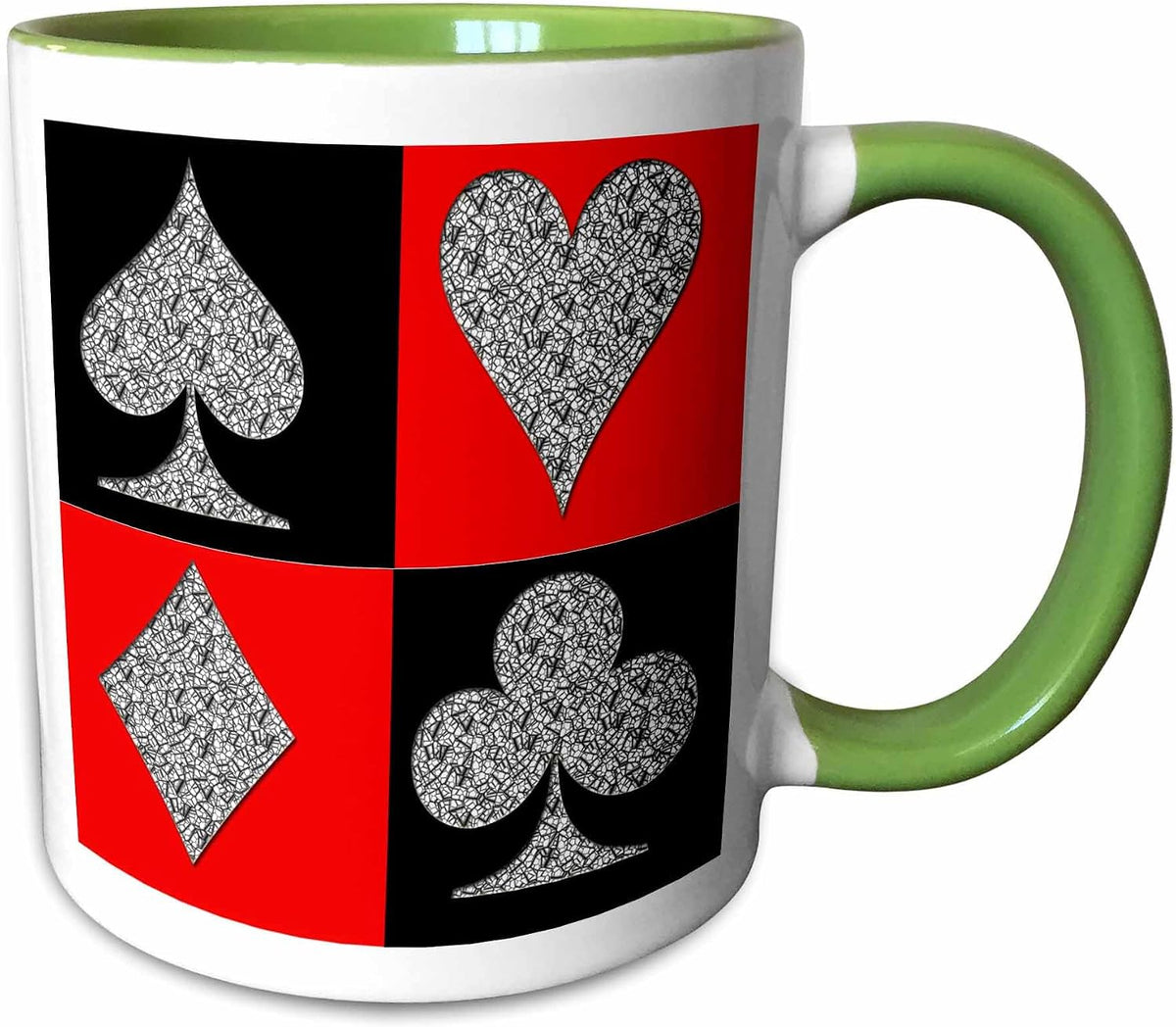 Poker Four Card Suits Spade Heart Diamond Club Ceramic Mug