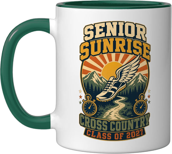 Senior Sunrise Cross Country 2027 Runner Ceramic Mug