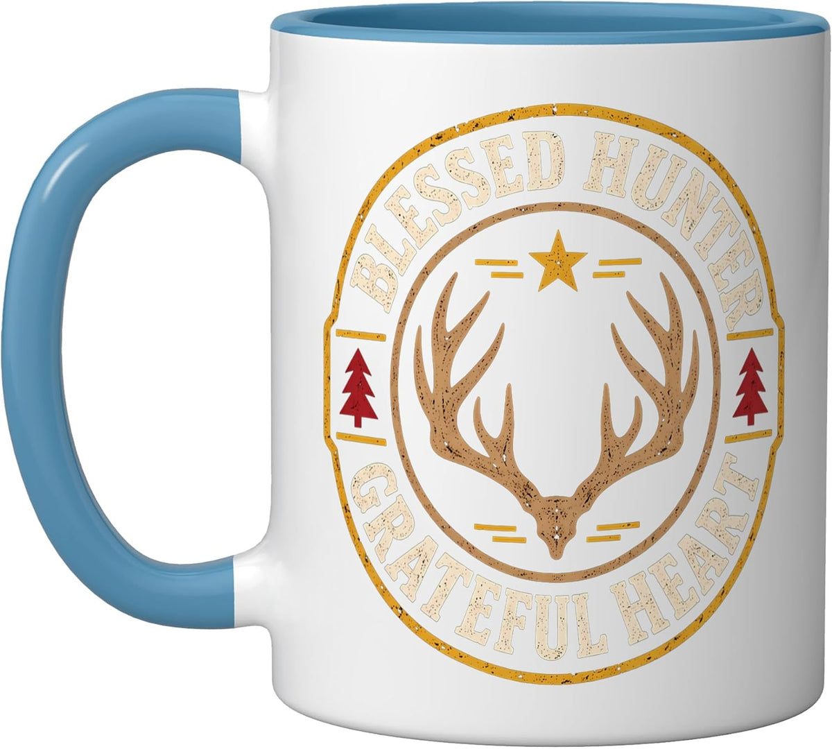 Blessed Hunter Grateful Heart Deer Hunting Design Ceramic Mug