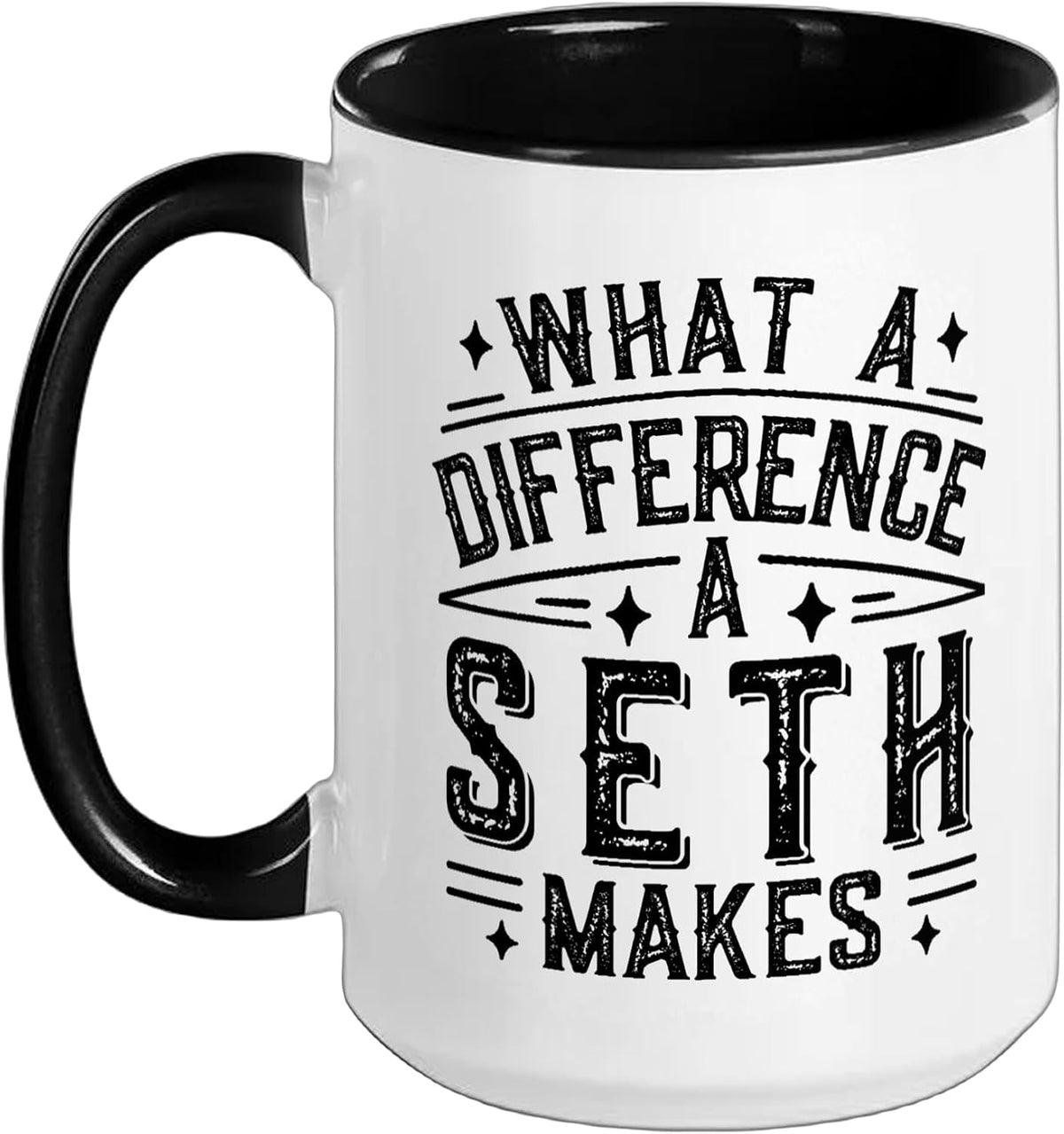 What A Difference A Seth Makes Name Retro Birthday Ceramic Mug