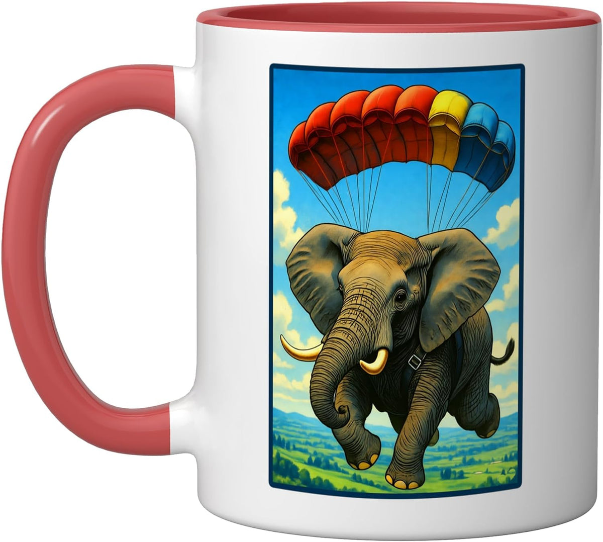 Elephant Skydiving Ceramic Mug