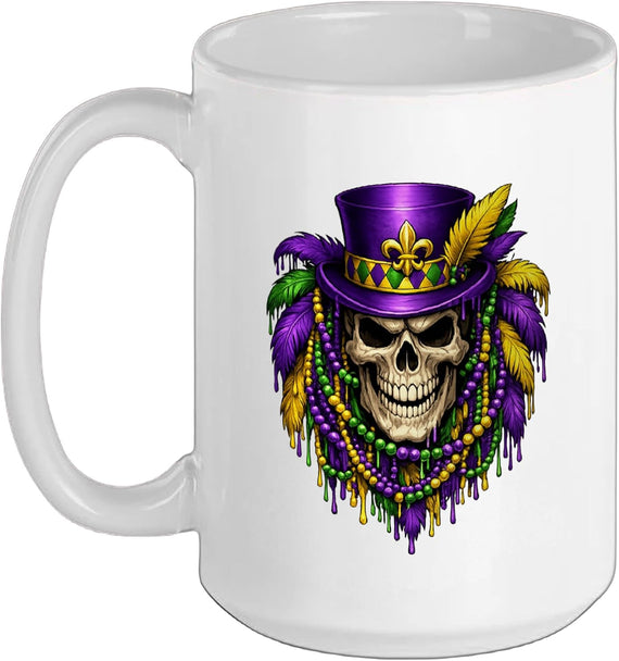 Mardi Gras Costume Sugar Skull Carnival Orleans Ceramic Mug
