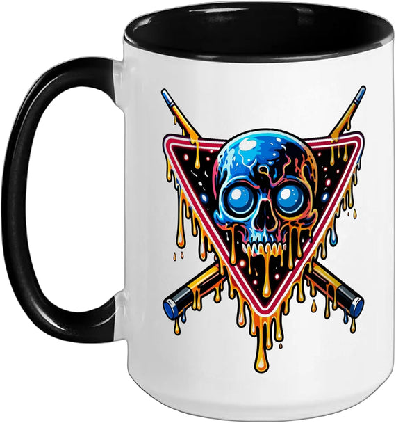 Drip Pool Billiards Snooker Skull Cue Sports Ceramic Mug