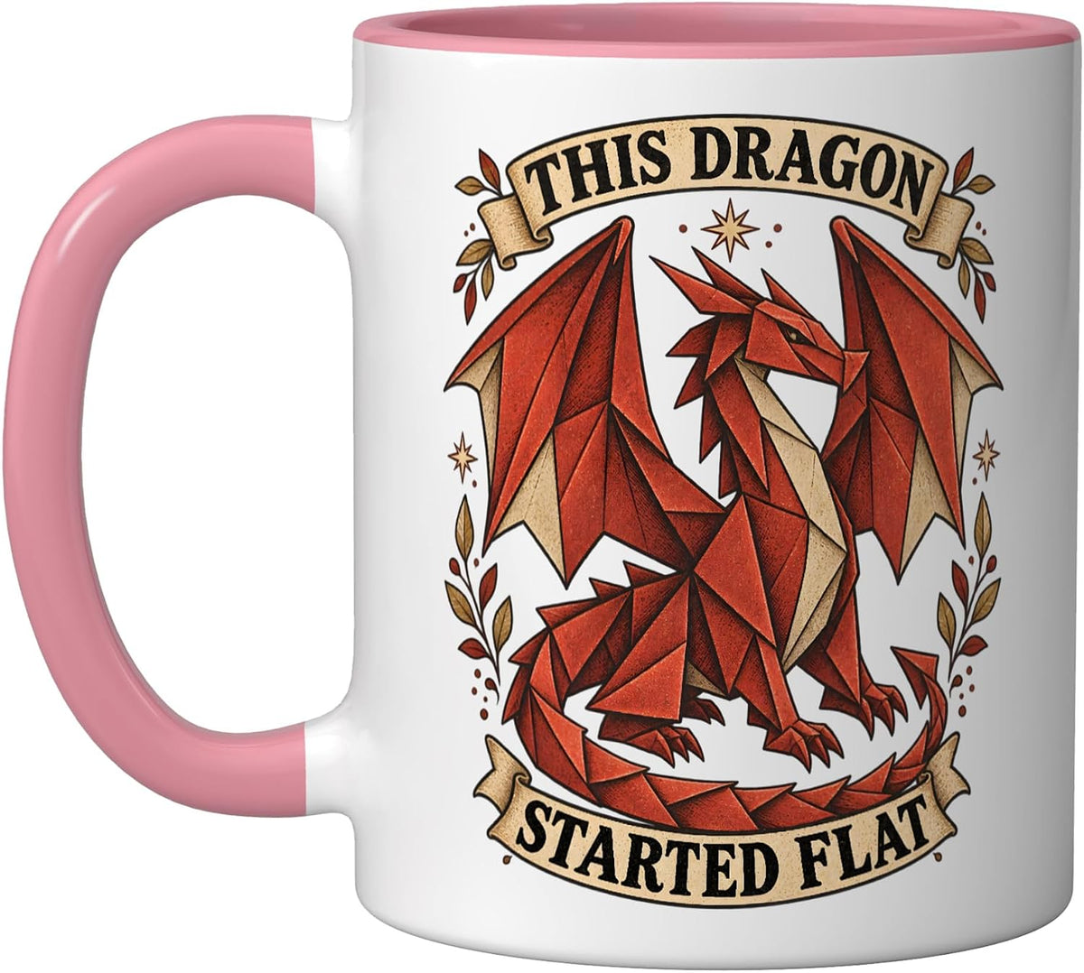 This Dragon Started Flat Origami Dragon Funny Ceramic Mug