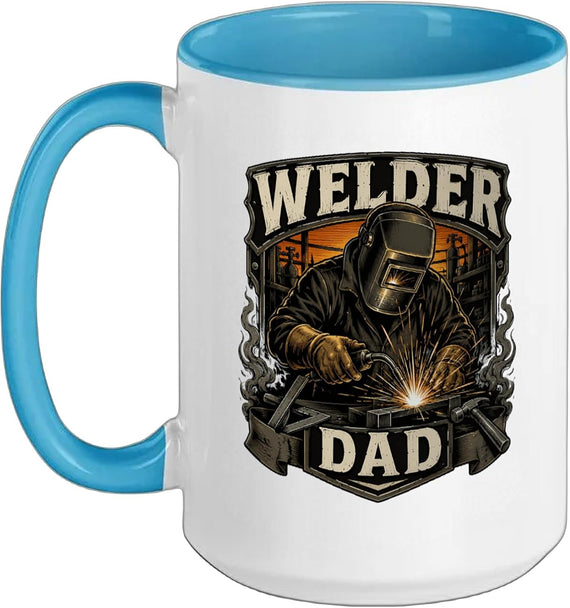 Welder Dad Badge Vintage Welding Ceramic Mug