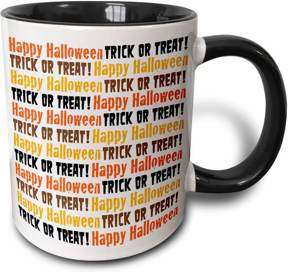 Halloween Colors and Trick or Treat Words Ceramic Mug