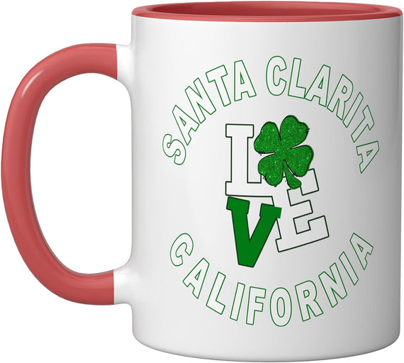 Santa Clarita California Shamrock Love Ceramic Mug