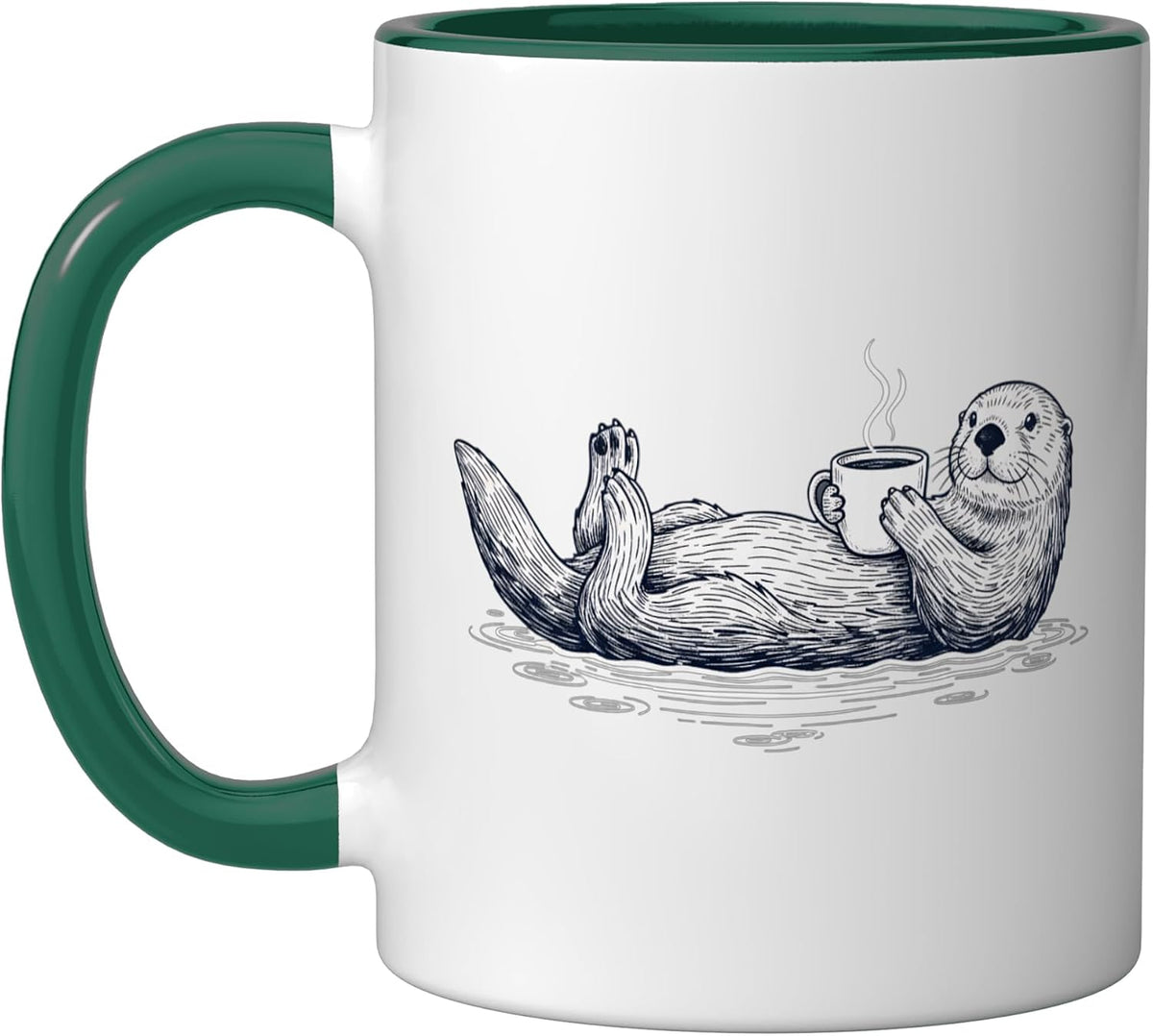 Otter With Coffee Dad Sea Creature Lover Mug Design Ceramic Mug