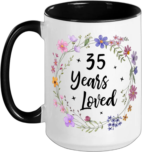 35 Years Loved Mom Grandma Wife 35th Wedding Anniversary Ceramic Mug