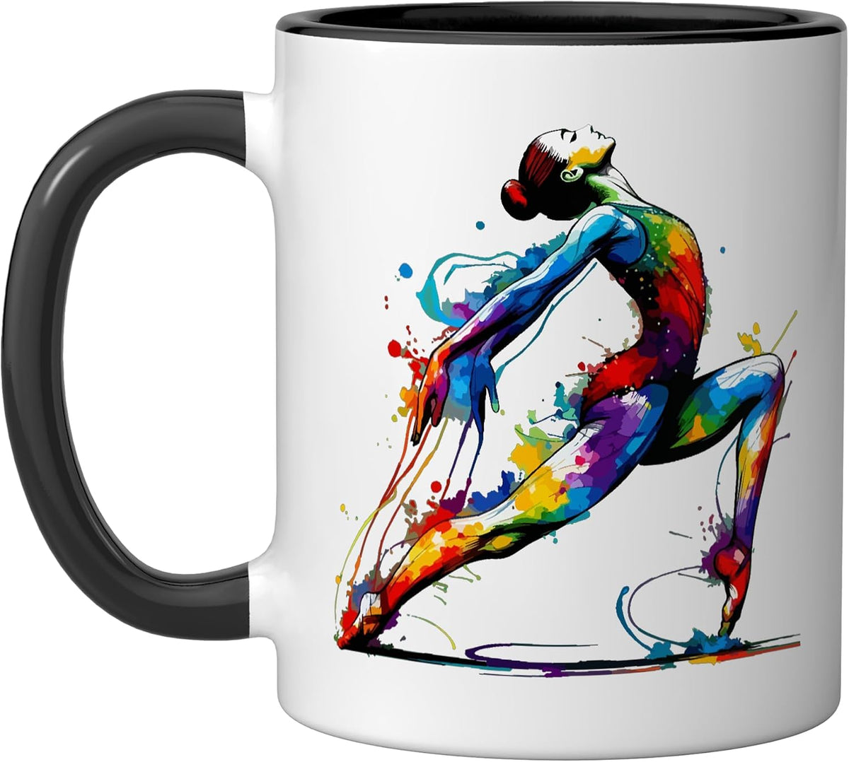 Colorful Splash Art Gymnastic Gymnast Acrobatics Ceramic Mug