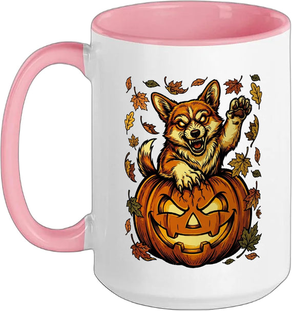 Corgi Zombie Creepy Monster Pumpkin Halloween Costume Ceramic Mug