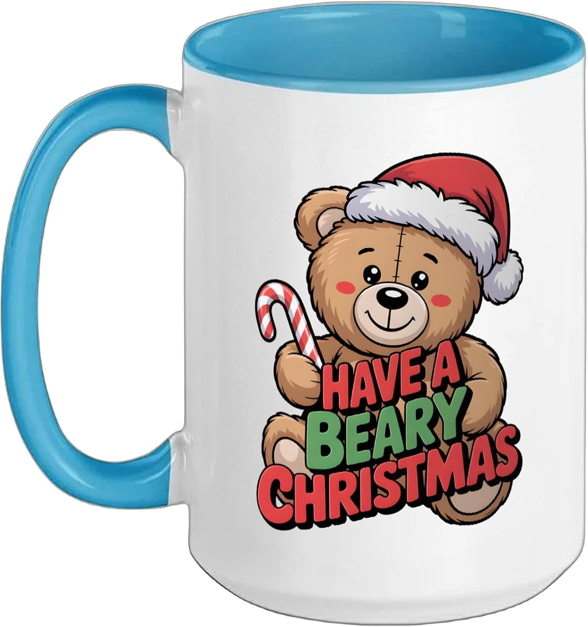 Funny Cute Bear Pun Holiday Xmas Have A Beary Christmas Ceramic Mug