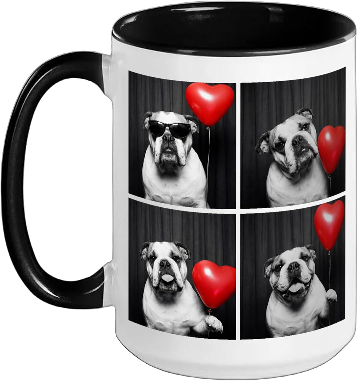 English Bulldog Photobooth Dog Lover Valentines Design Ceramic Mug