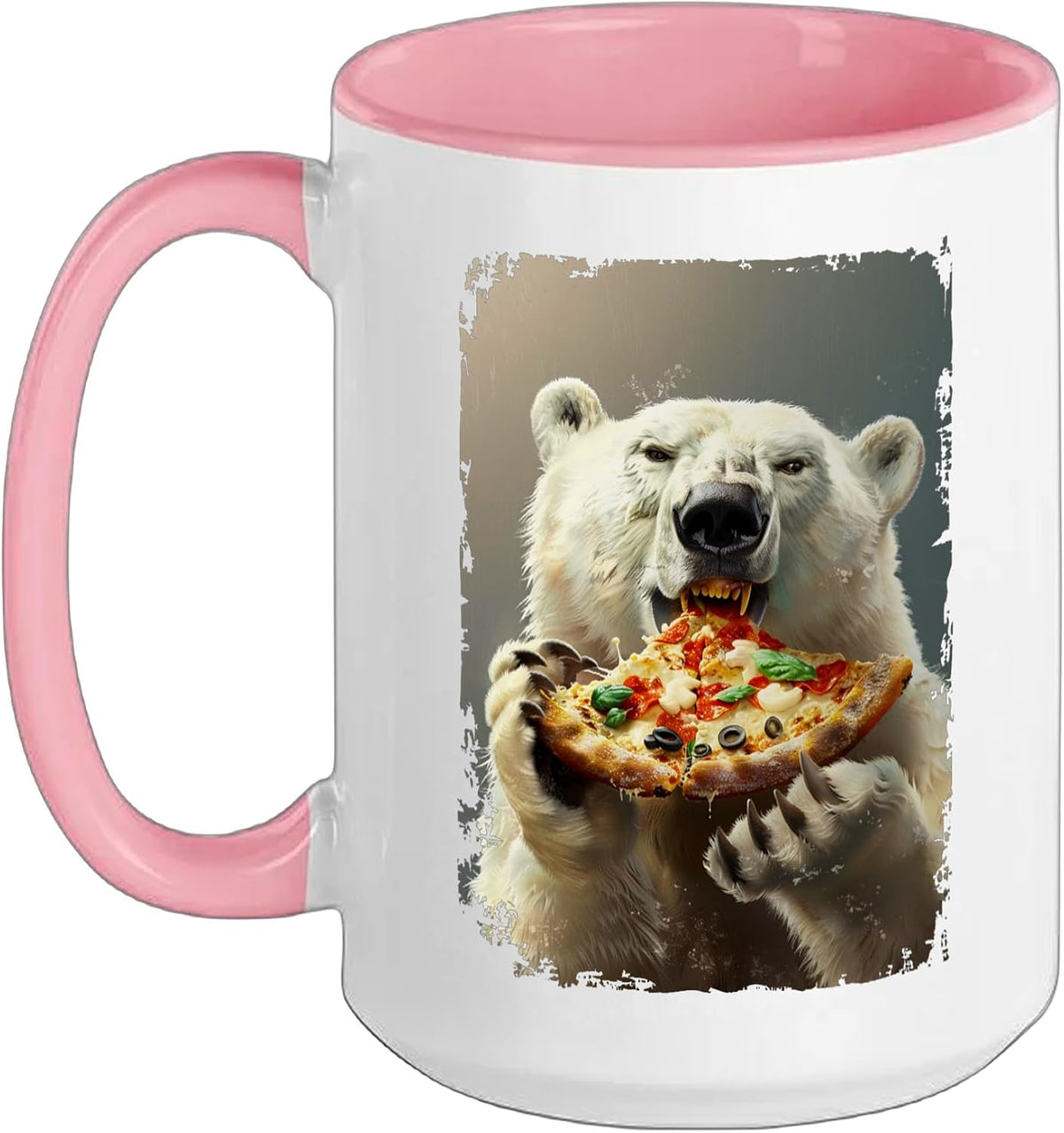 Polar Bear Pizza Ceramic Mug