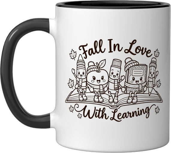 Fall in Love with Learning School Teacher Classroom Ceramic Mug