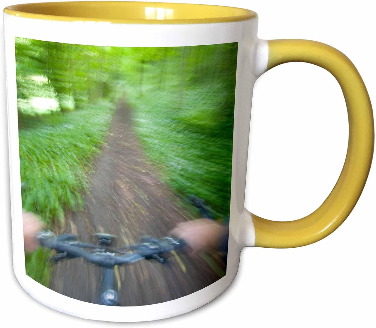 View From Bicycle Along Wooded Track, Uley Ceramic Mug