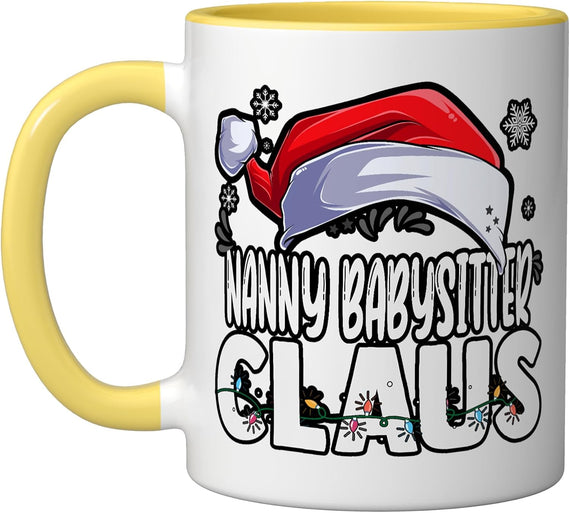 Christmas Nanny Babysitter Claus Lights Ceramic Mug