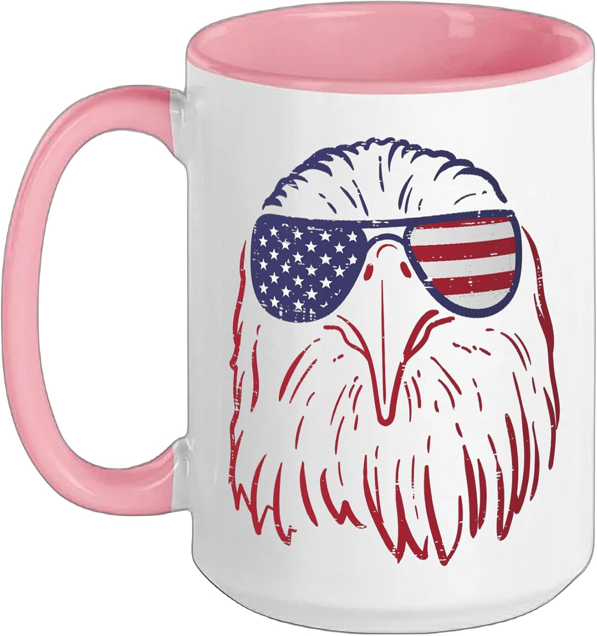 Bald Eagle Usa Flag Sunglasses 4th Of July Fourth Ceramic Mug