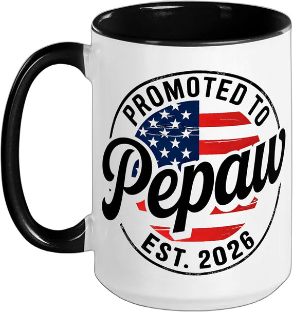 Promoted To Pepaw Est 2026 Usa Flag Funny Soon To Be Pepaw Ceramic Mug