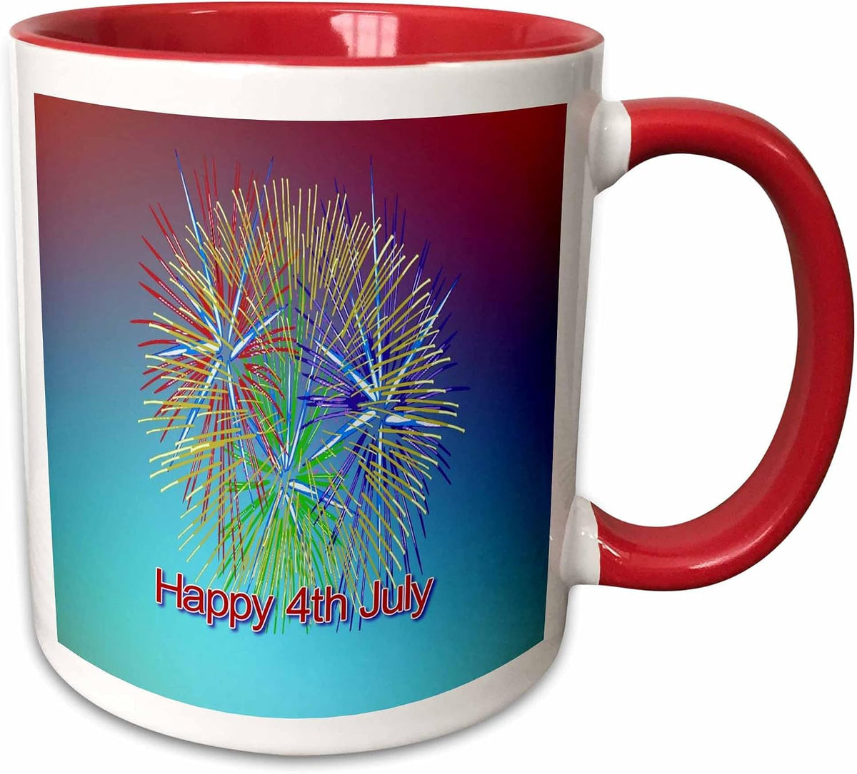 Light Up The Night Sky Fireworks July 4th Ceramic Mug