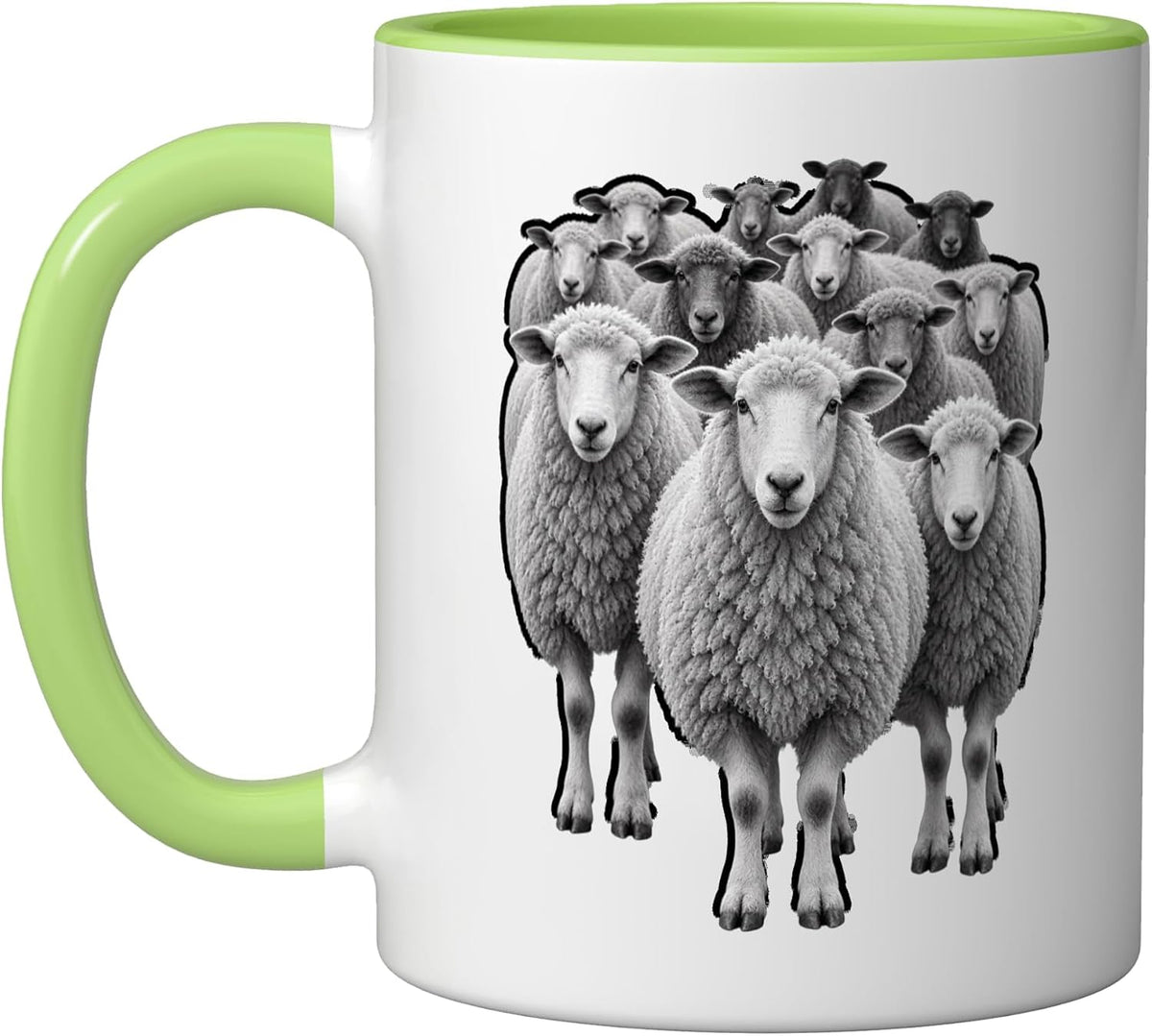 Sheep Flock Woolly Farm Animals Rural Livestock Ceramic Mug