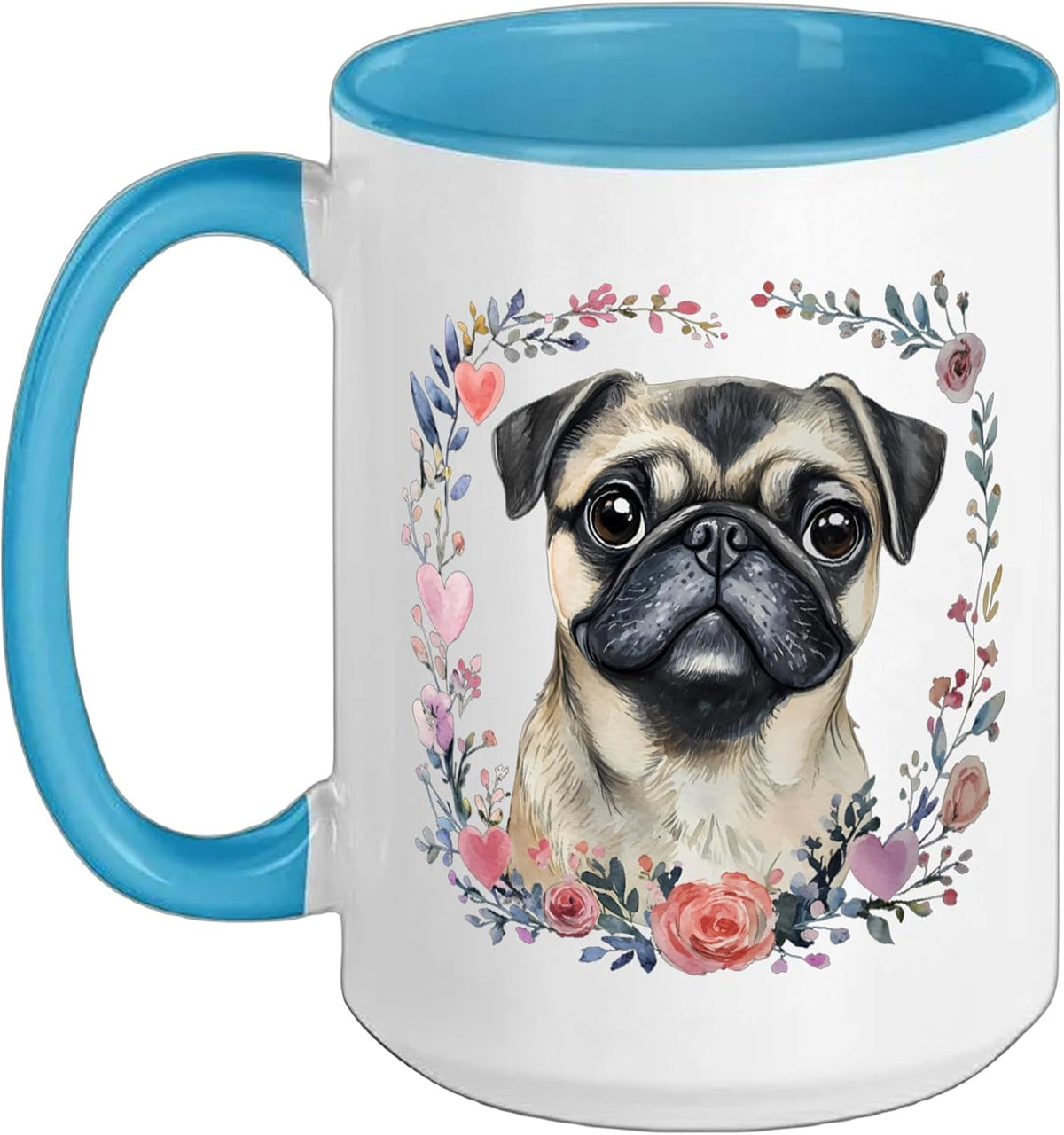 Pug Owner Colorful Portrait Dog Animal Cute Pug Lover Ceramic Mug