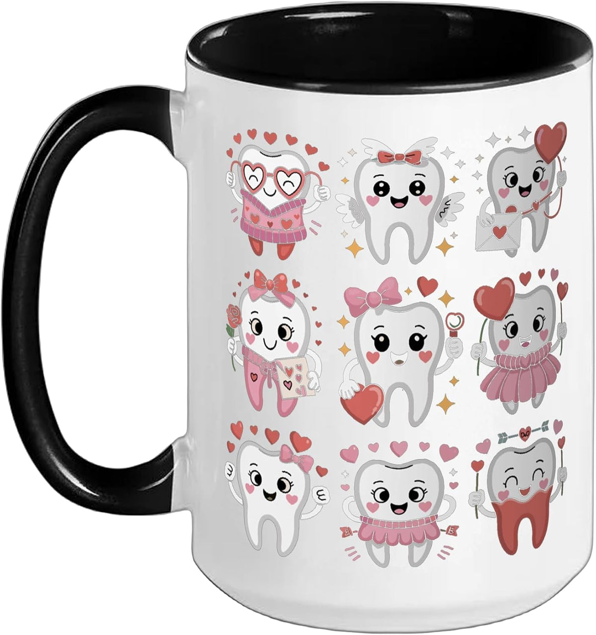 Dental Valentines Day Dentist Assistant Teeth Tooth Hearts Ceramic Mug