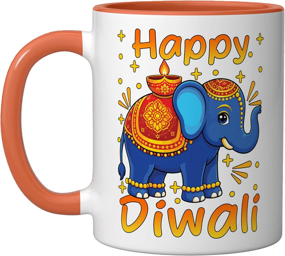 Happy Diwali Elephant Deepavali For Indian Hinduism Diwali Ceramic Mug
