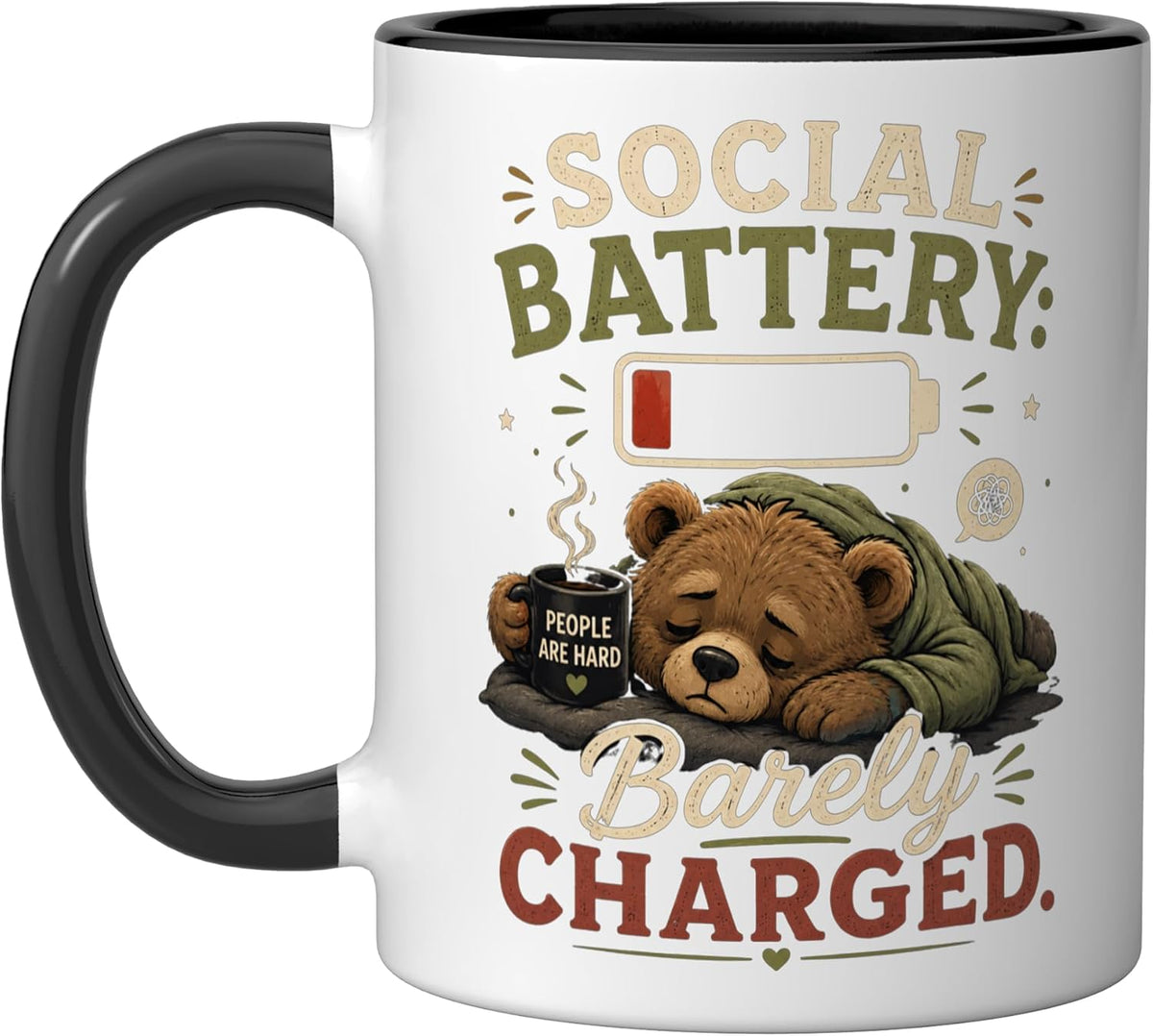 Funny Sleeping Bear Design Ceramic Mug