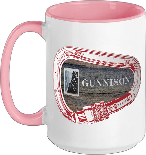Gunnison Colorado Rock Climbing Carabiner Ceramic Mug