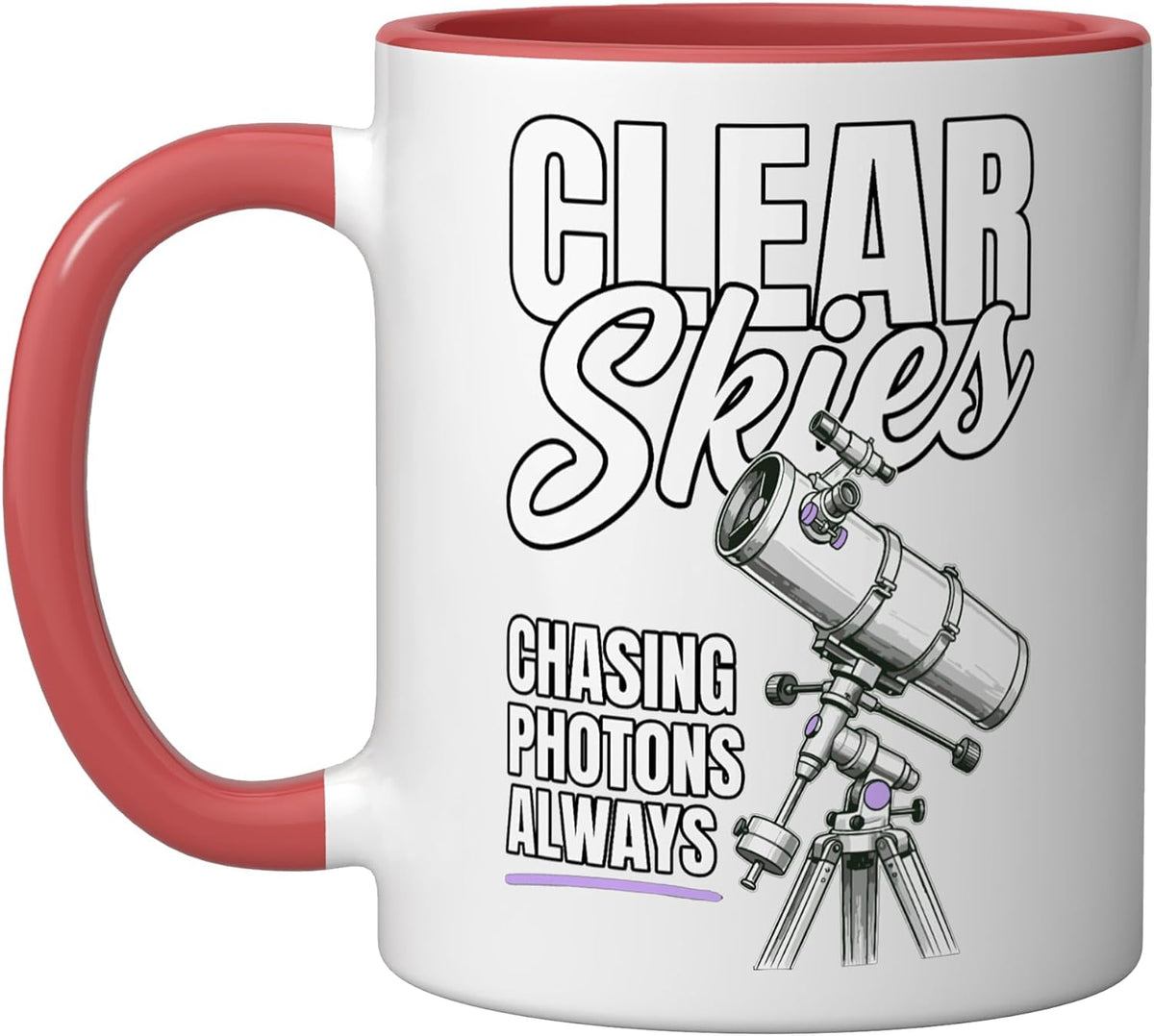 Clear Skies Amateur Astronomy Telescope Ceramic Mug