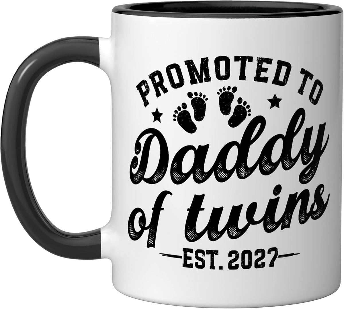 Promoted To Daddy Of Twins 2027 Future Dad Of Twins Ceramic Mug