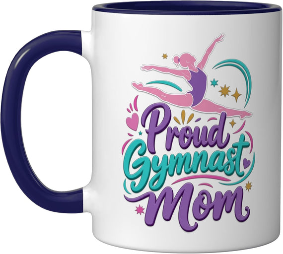 Proud Gymnast Mom Daughter Gymnastics Mama Christmas Ceramic Mug