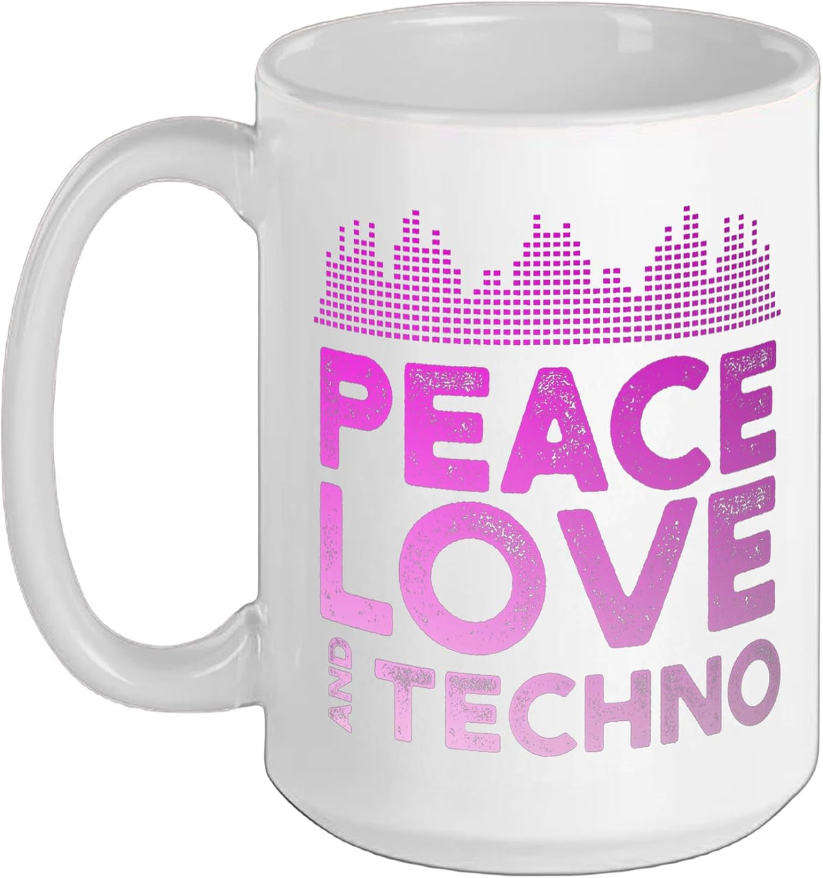 Peace, Love And Techno Music Gear For Techno Dj Ceramic Mug