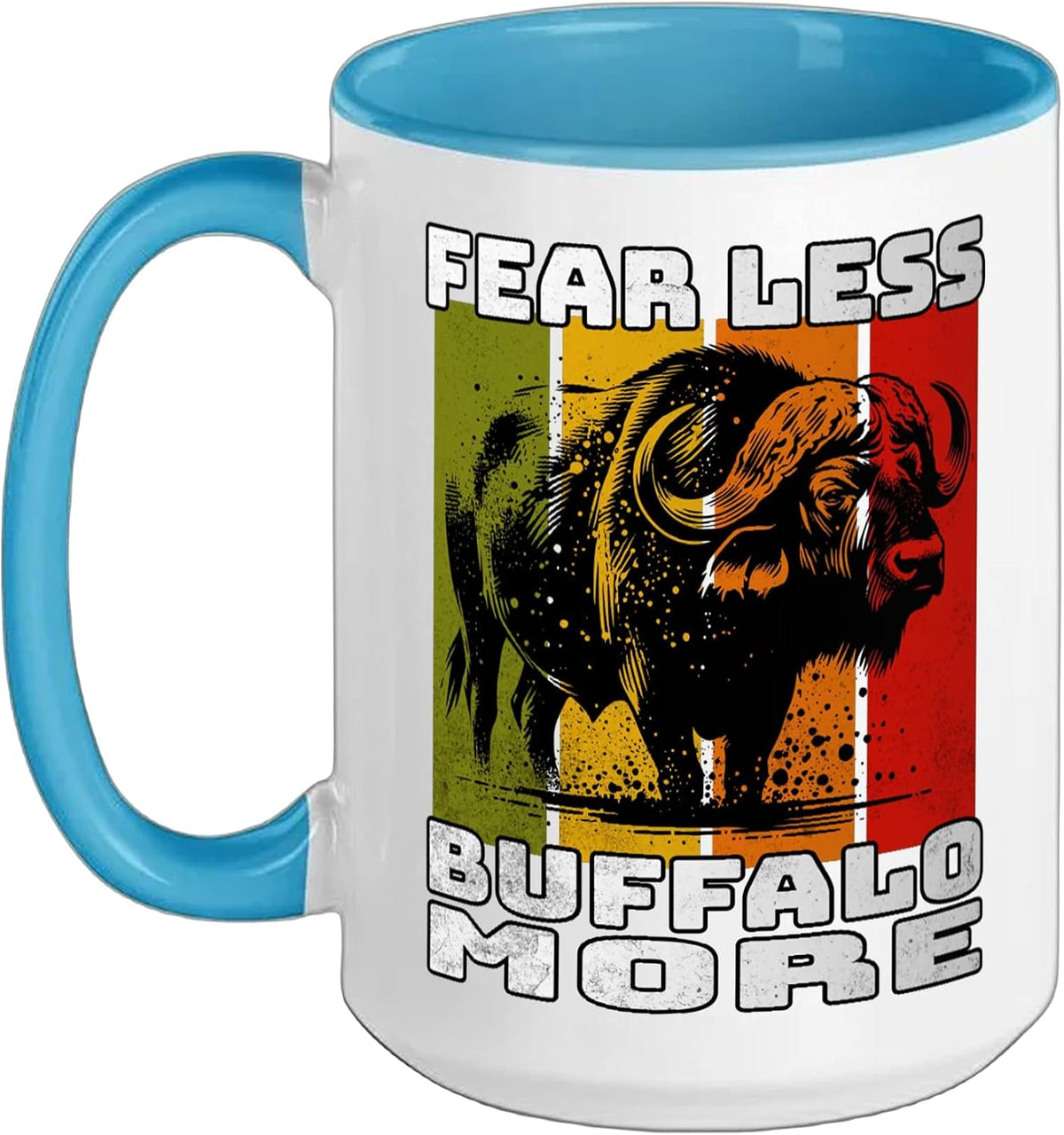 Fear Less Buffalo More Retro Bison Ceramic Mug