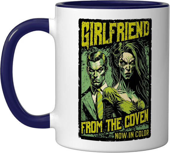 Retro Horror Movie Poster Funny Witch Girlfriend Halloween Ceramic Mug