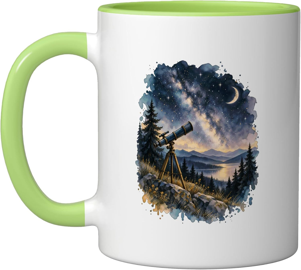 Milky Way Telescope Stargazing Night Sky Astronomy Ceramic Mug