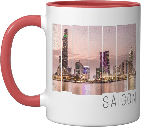 Saigon Ho Chi Minh City Vietnam With Sunset Souvenir Ceramic Mug